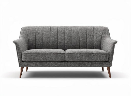 Sofa dwuosobowa w kolorze szarym z tkaniny o wymiarach 190 x 90 x 85cm
