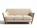 Sofa tapicerowana w kolorze beżowym z drewnianymi nogami 200 x 90 x 85cm