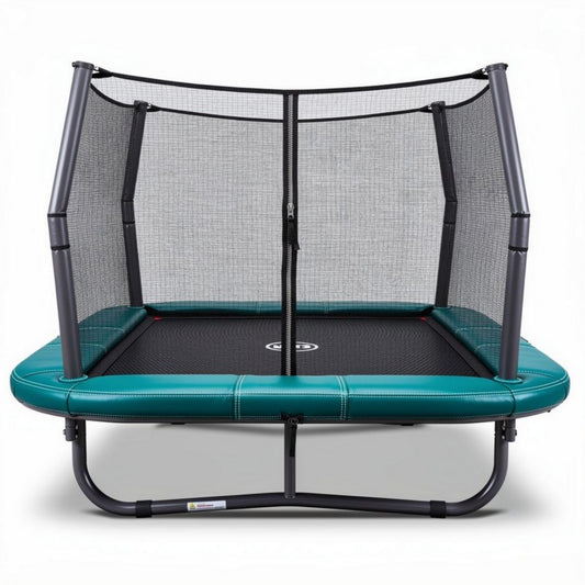 Trampolina z siatką o wymiarach 200 x 150 x 50 cm w kolorze zielonym