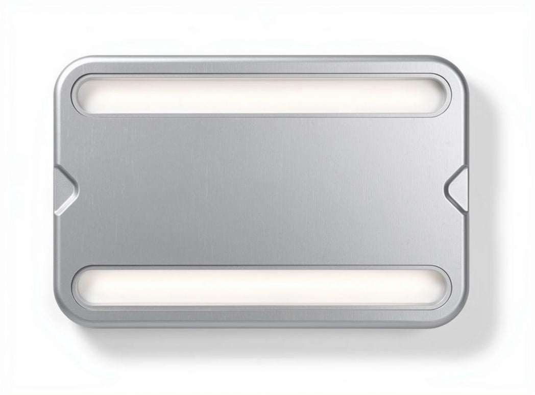 Lampa LED o wymiarach 20 x 10 x 2cm z aluminium w kolorze srebrnym