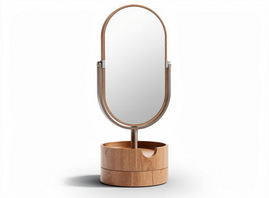 Lustro stołowe z drewna bambusowego w kolorze naturalnym 20 x 10 x 35cm